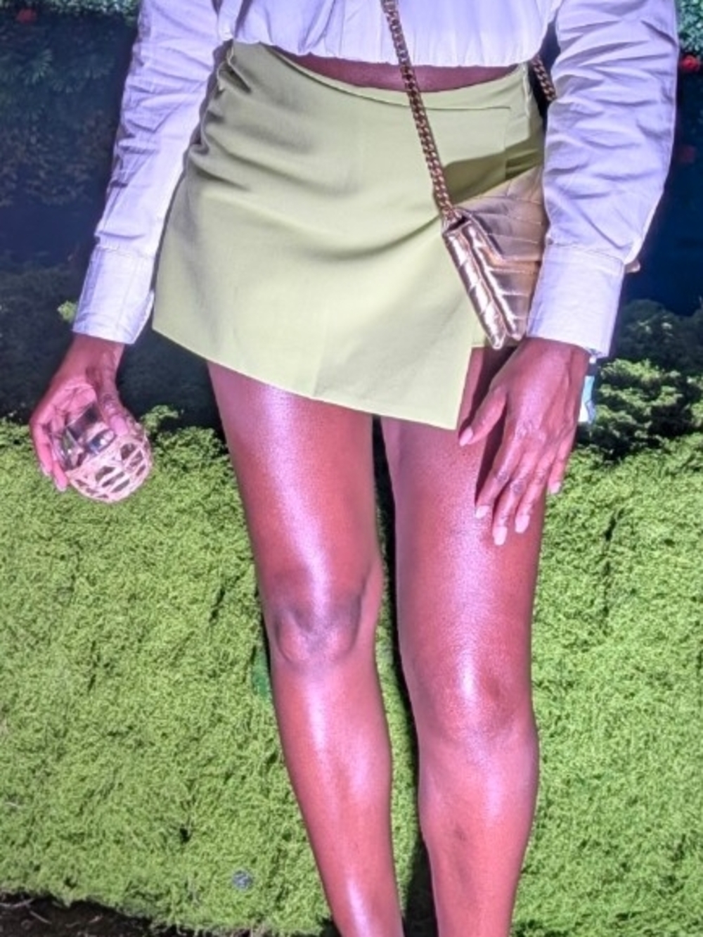 Zara Chartreuse Tailored Bermuda Shorts